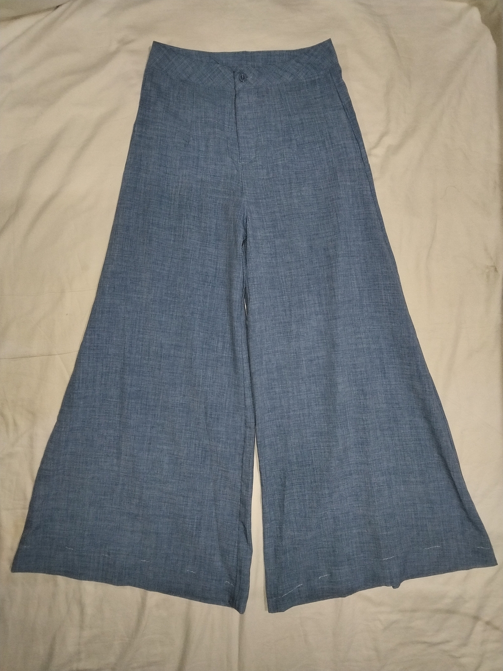 CBR Wide-Leg High-Rise Pants in Dusty Blue